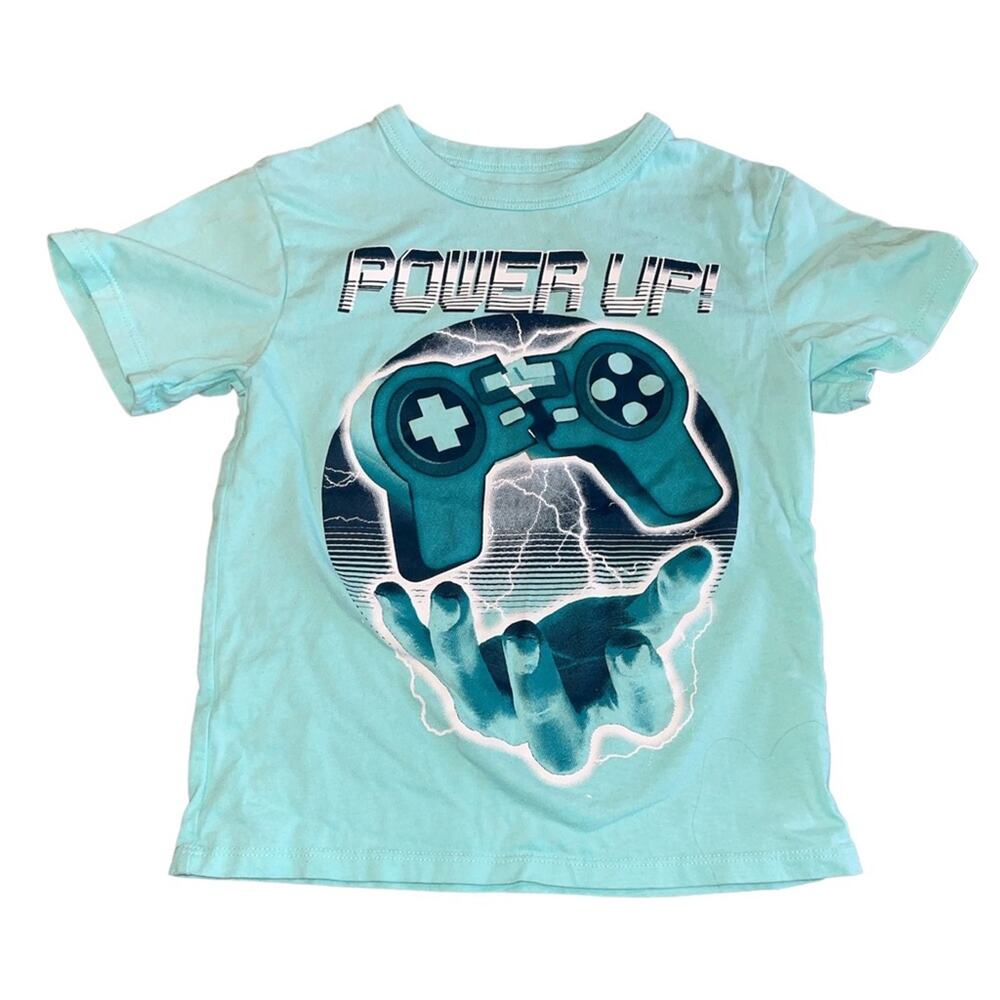 The Children’s Place Aqua Blue, White, Navy Blue & Teal Short Sleeve T-Shirt